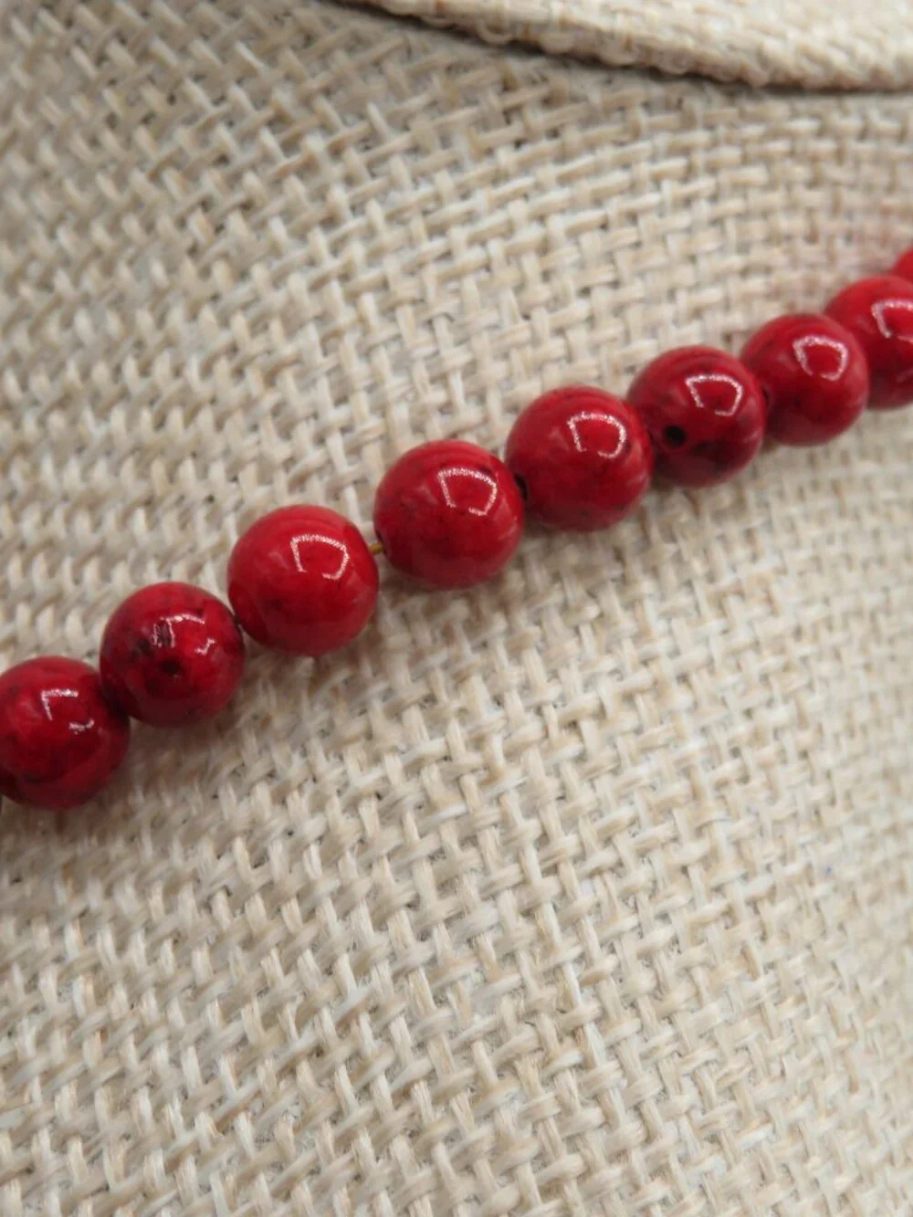 Red Rose and Large Tear Drop Beaded Statement Necklace